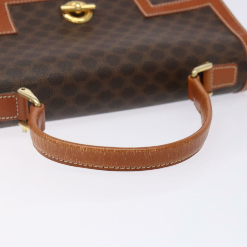 【日本直送】CELINE Macadam帆布手提包 PVC皮革 棕色 金色 正品 141010-6