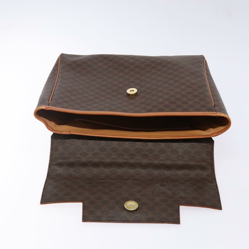 【日本直送】CELINE Macadam帆布手提包 PVC皮革 棕色 金色 正品 141010-9