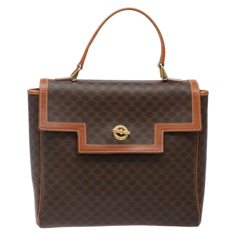 【日本直送】CELINE Macadam帆布手提包 PVC皮革 棕色 金色 正品 141010-12