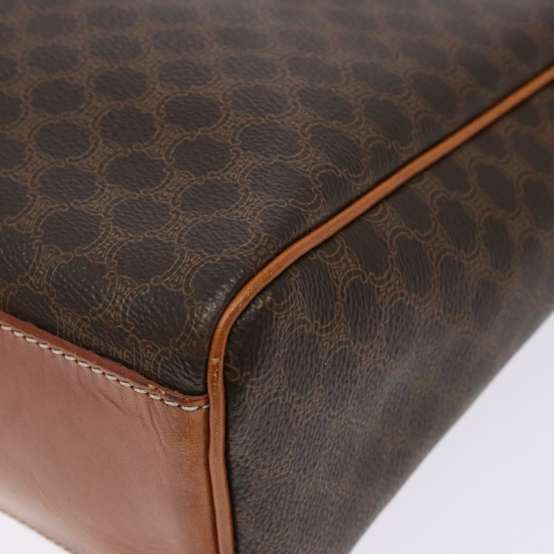 【日本直送】CELINE Macadam帆布手提包 PVC皮革 棕色 金色 正品 141010-14