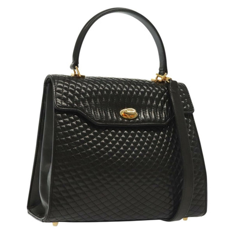 BALLY 手提包 皮革 兩用 黑色 金色 正品 140911