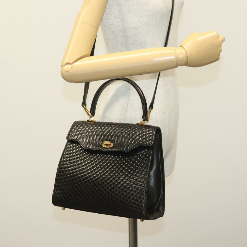 【日本直送】BALLY 手提包 皮革 兩用 黑色 金色 正品 140911-25