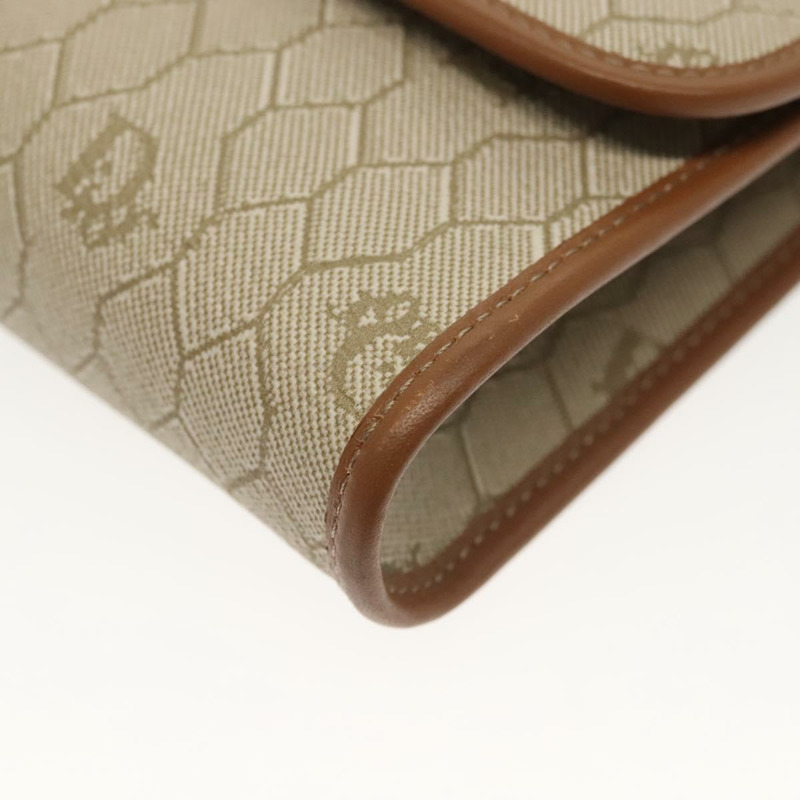 【日本直送】Christian Dior 蜂巢帆布鏈條單肩包 PVC 米色 金色 正品 141763-8