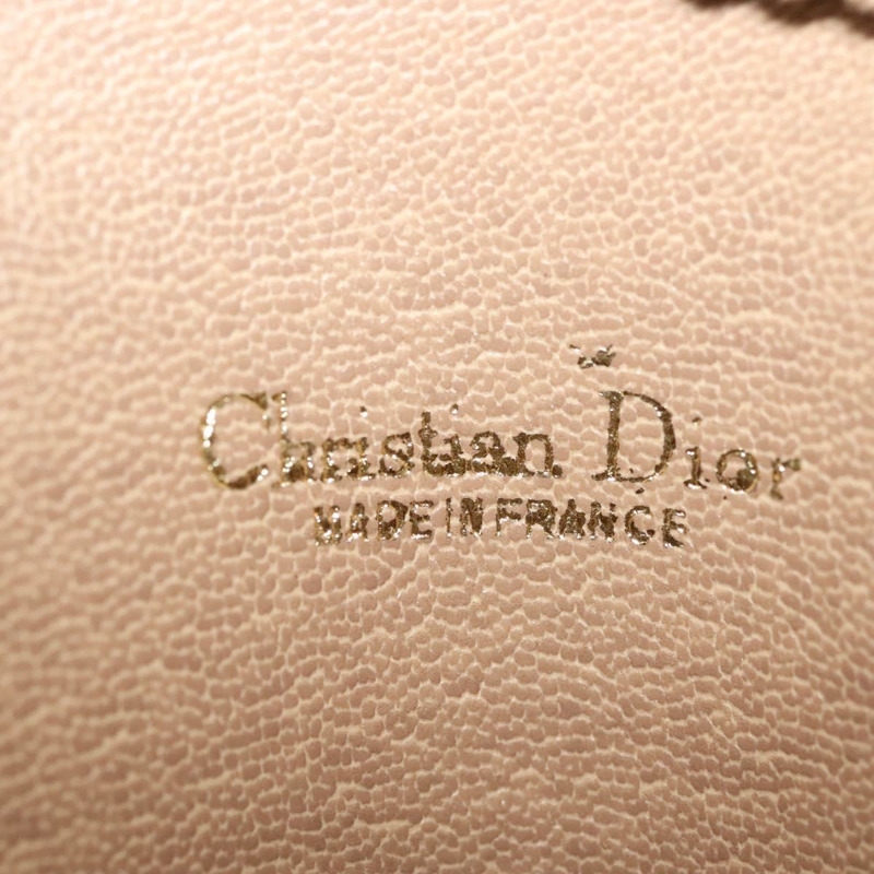 【日本直送】Christian Dior 蜂巢帆布鏈條單肩包 PVC 米色 金色 正品 141763-10