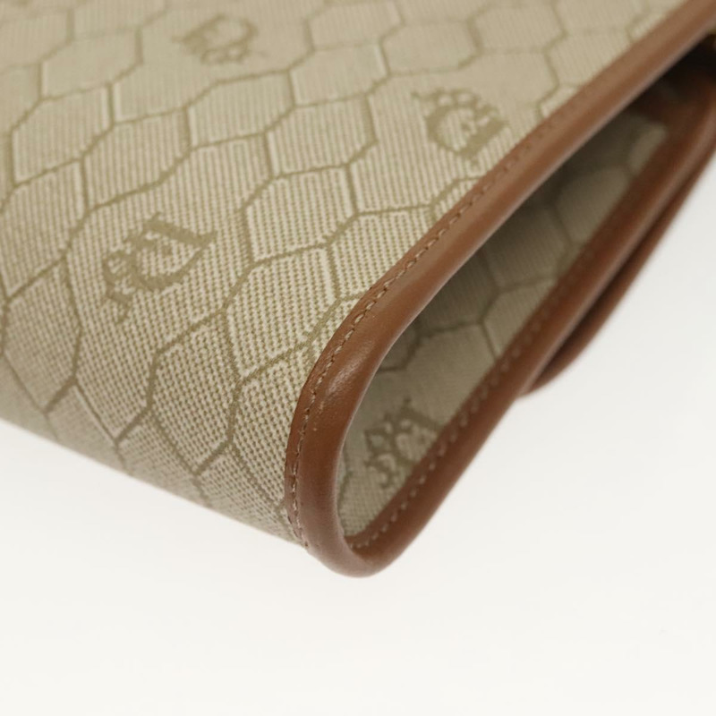 【日本直送】Christian Dior 蜂巢帆布鏈條單肩包 PVC 米色 金色 正品 141763-16