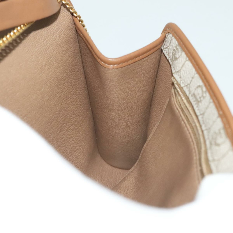 【日本直送】Christian Dior 蜂巢帆布鏈條單肩包 PVC 米色 金色 正品 141763-18