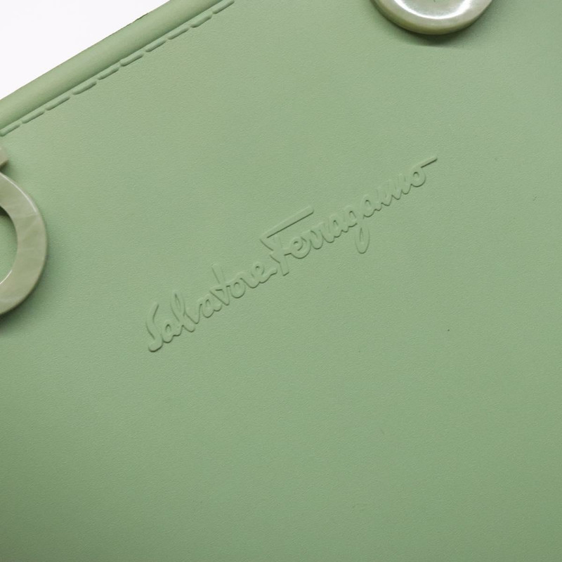 【日本直送】Salvatore Ferragamo Gancini 手提包 橡膠 綠色 正品 142183-16