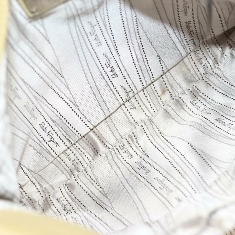 【日本直送】Salvatore Ferragamo Gancini 單肩包 皮革 黃色 銀色 正品 142164-10