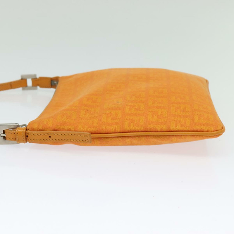 【日本直送】FENDI Zucchino帆布單肩包 橘色 銀色 正品 142160-2
