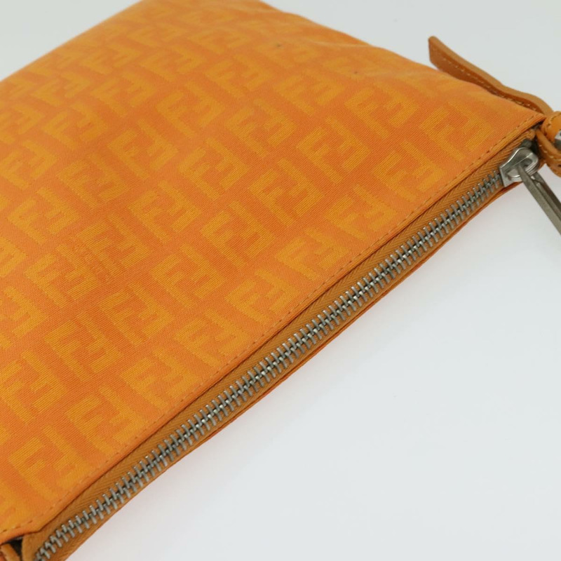 【日本直送】FENDI Zucchino帆布單肩包 橘色 銀色 正品 142160-5
