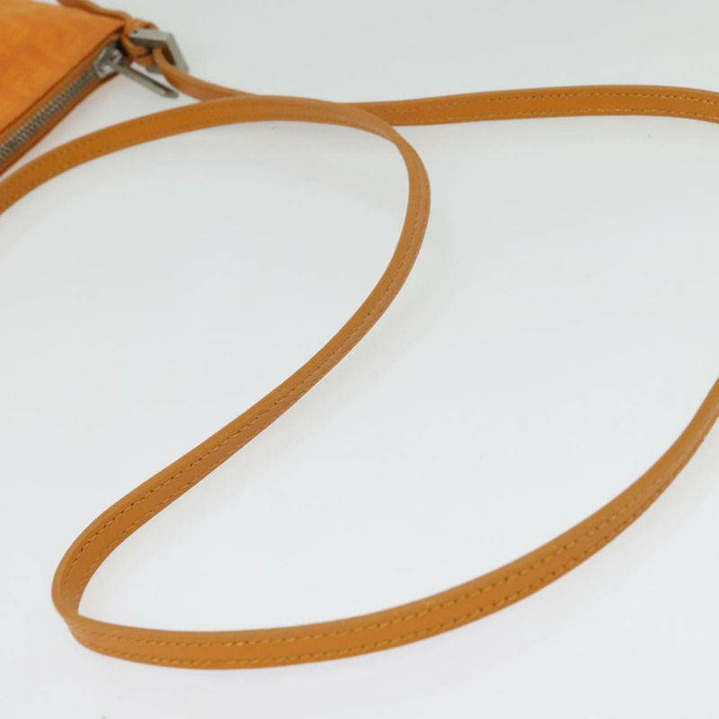 【日本直送】FENDI Zucchino帆布單肩包 橘色 銀色 正品 142160-6