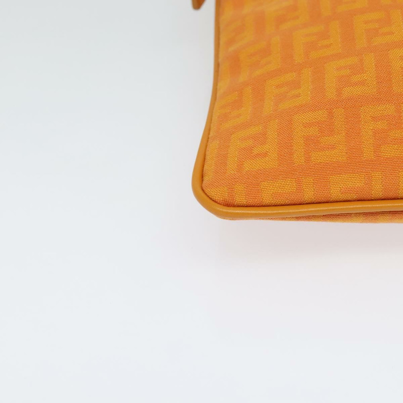 【日本直送】FENDI Zucchino帆布單肩包 橘色 銀色 正品 142160-8