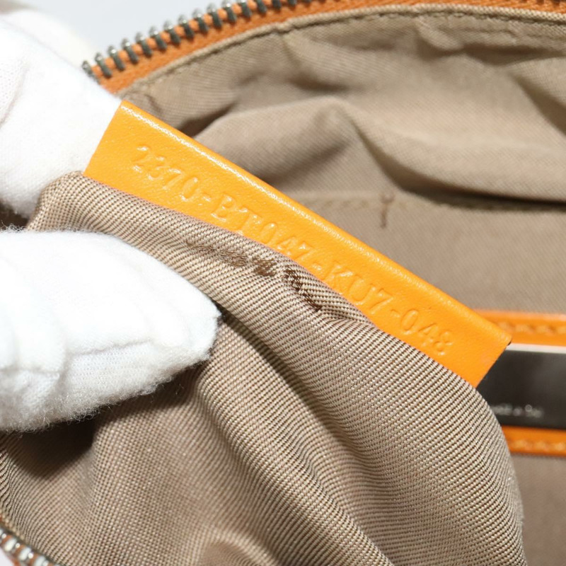 【日本直送】FENDI Zucchino帆布單肩包 橘色 銀色 正品 142160-10