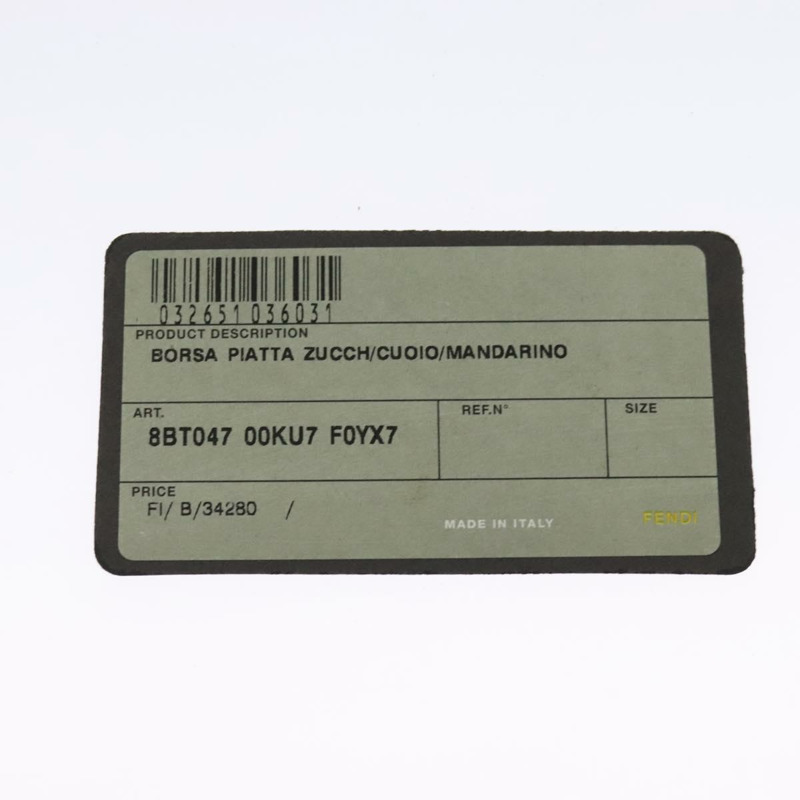 【日本直送】FENDI Zucchino帆布單肩包 橘色 銀色 正品 142160-11