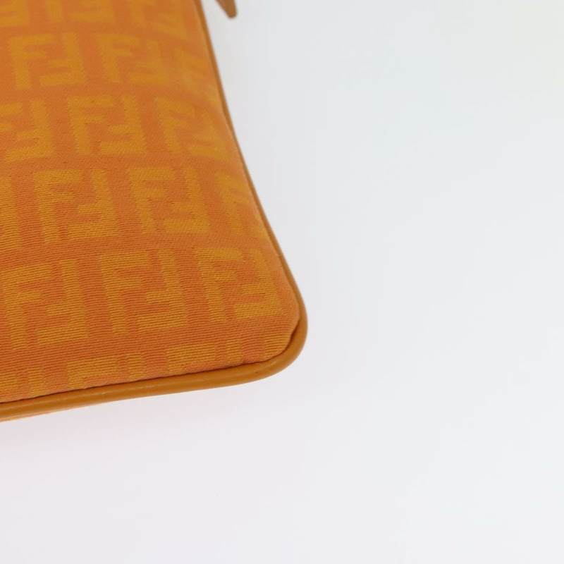 【日本直送】FENDI Zucchino帆布單肩包 橘色 銀色 正品 142160-15