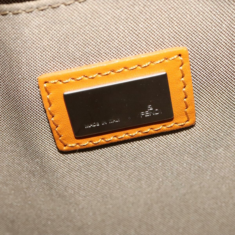 【日本直送】FENDI Zucchino帆布單肩包 橘色 銀色 正品 142160-16