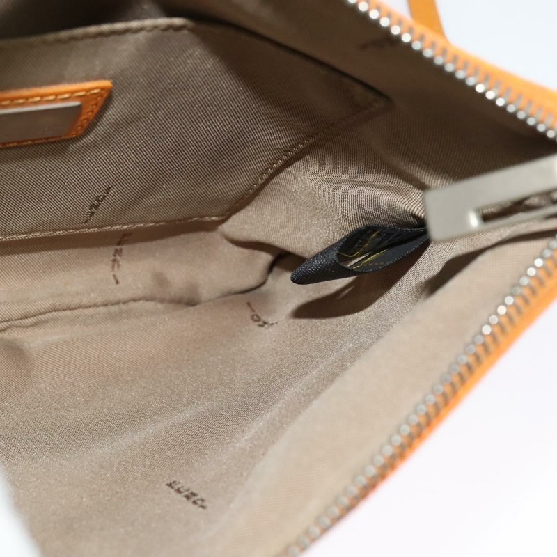 【日本直送】FENDI Zucchino帆布單肩包 橘色 銀色 正品 142160-17