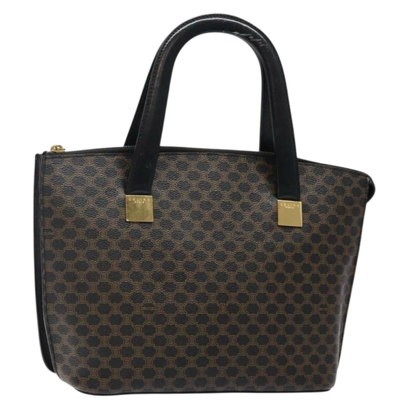 【日本直送】CELINE Macadam帆布手提包 PVC皮革 黑色 金色 正品 142120-0