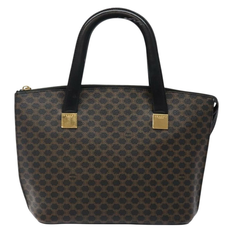【日本直送】CELINE Macadam帆布手提包 PVC皮革 黑色 金色 正品 142120-12