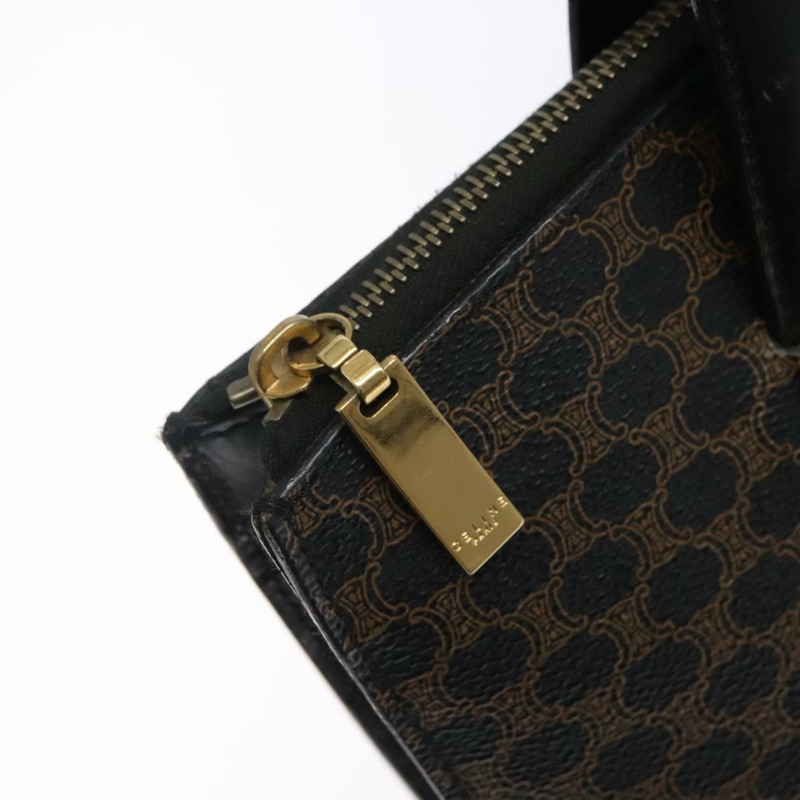 【日本直送】CELINE Macadam帆布手提包 PVC皮革 黑色 金色 正品 142120-18