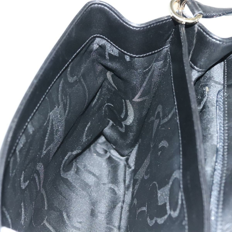 【日本直送】Salvatore Ferragamo 黑色金色皮革肩背包，正品 yk19470-21