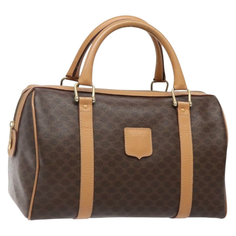 【日本直送】CELINE Macadam帆布手提包 PVC皮革 棕色 金色 正品 yk19393-0