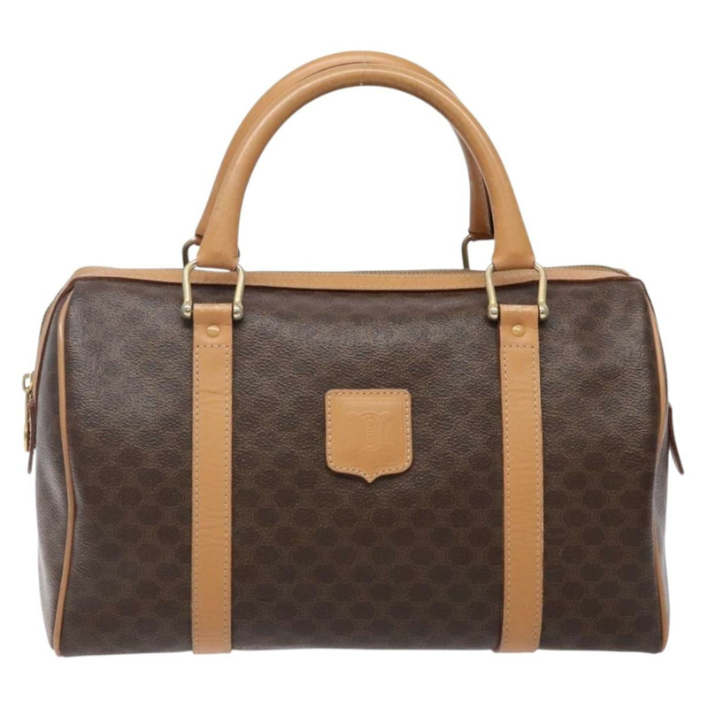 【日本直送】CELINE Macadam帆布手提包 PVC皮革 棕色 金色 正品 yk19393-12