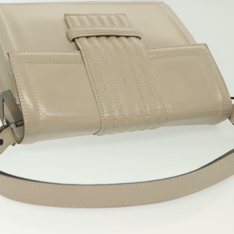 【日本直送】SAINT LAURENT 皮革單肩包 白色 銀色 正品 yk19372-5