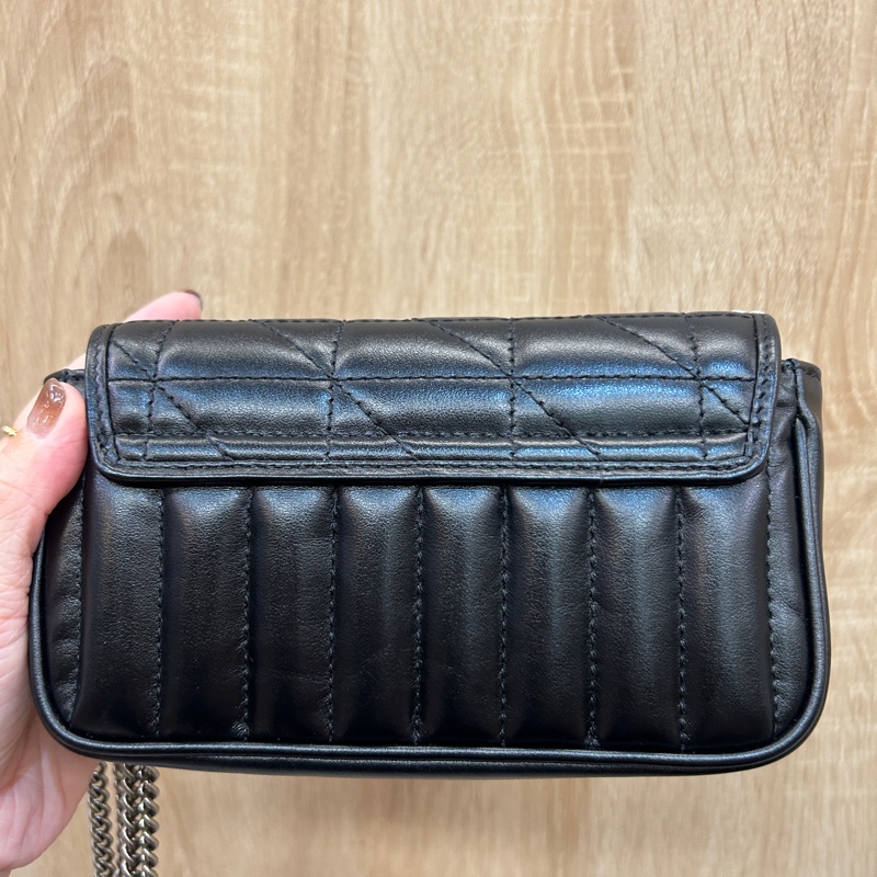 Gucci 黑牛皮Marmont mini 斜背包-3