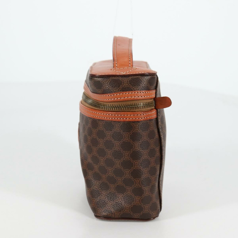 【日本直送】CELINE Macadam帆布化妝包 PVC皮革 棕色 金色 正品 yk18672V-2