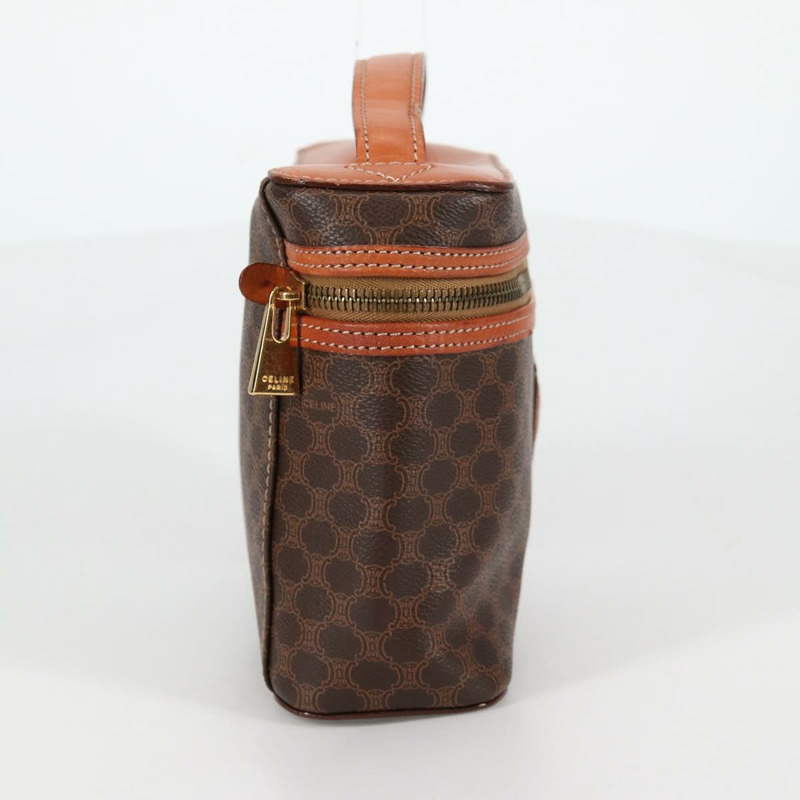 【日本直送】CELINE Macadam帆布化妝包 PVC皮革 棕色 金色 正品 yk18672V-3