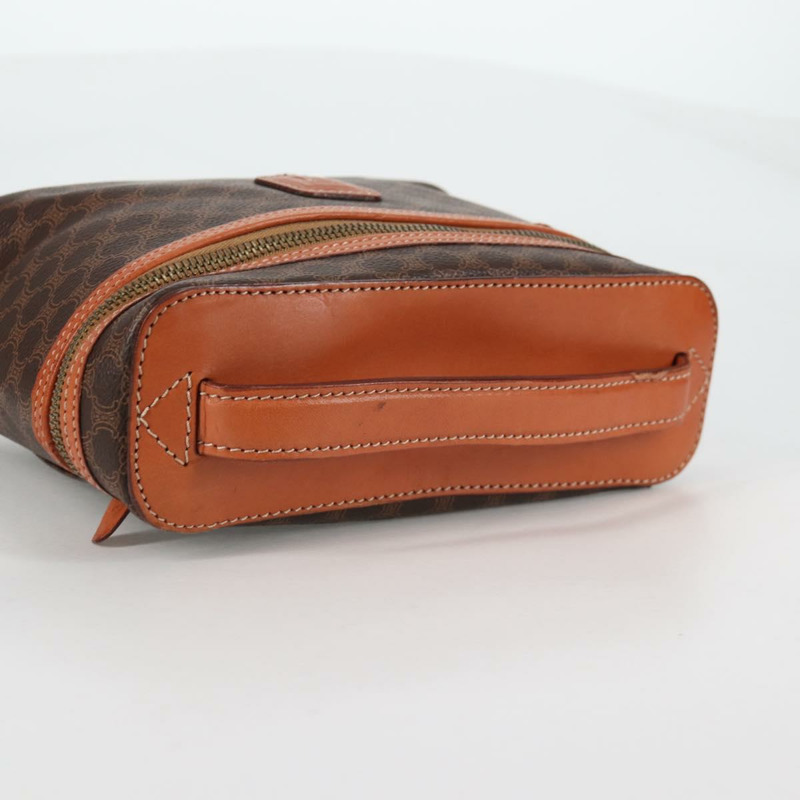 【日本直送】CELINE Macadam帆布化妝包 PVC皮革 棕色 金色 正品 yk18672V-5