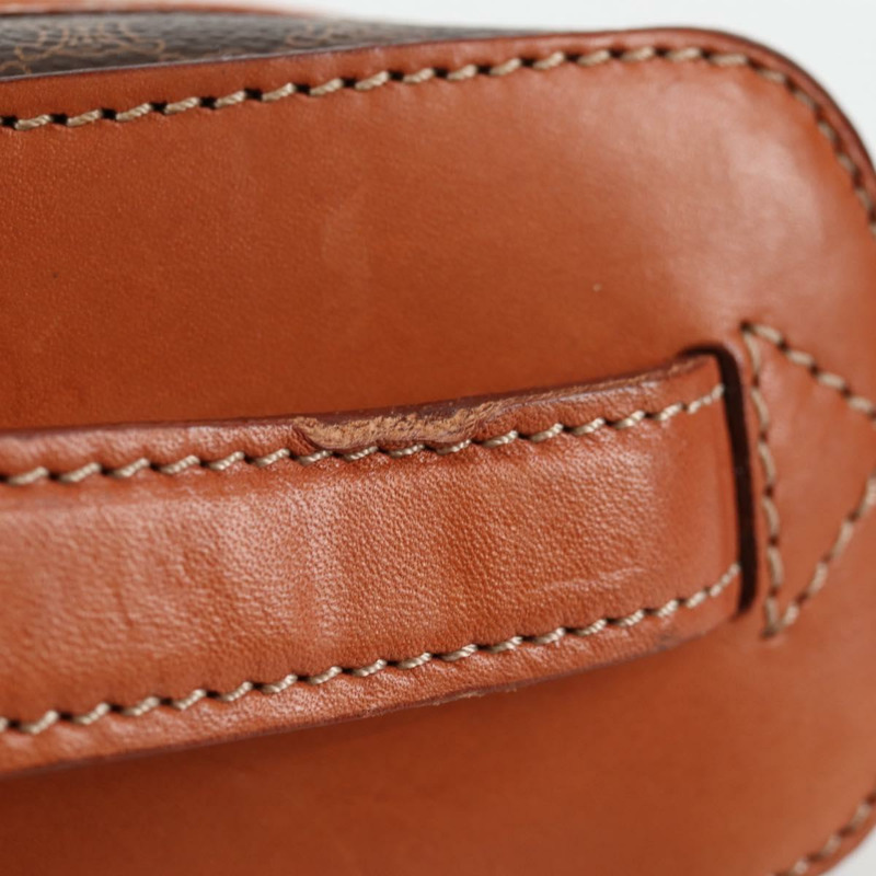 【日本直送】CELINE Macadam帆布化妝包 PVC皮革 棕色 金色 正品 yk18672V-6