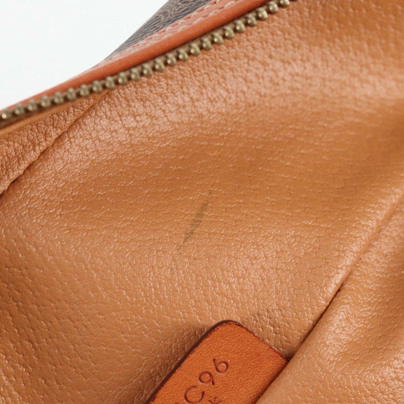 【日本直送】CELINE Macadam帆布化妝包 PVC皮革 棕色 金色 正品 yk18672V-9