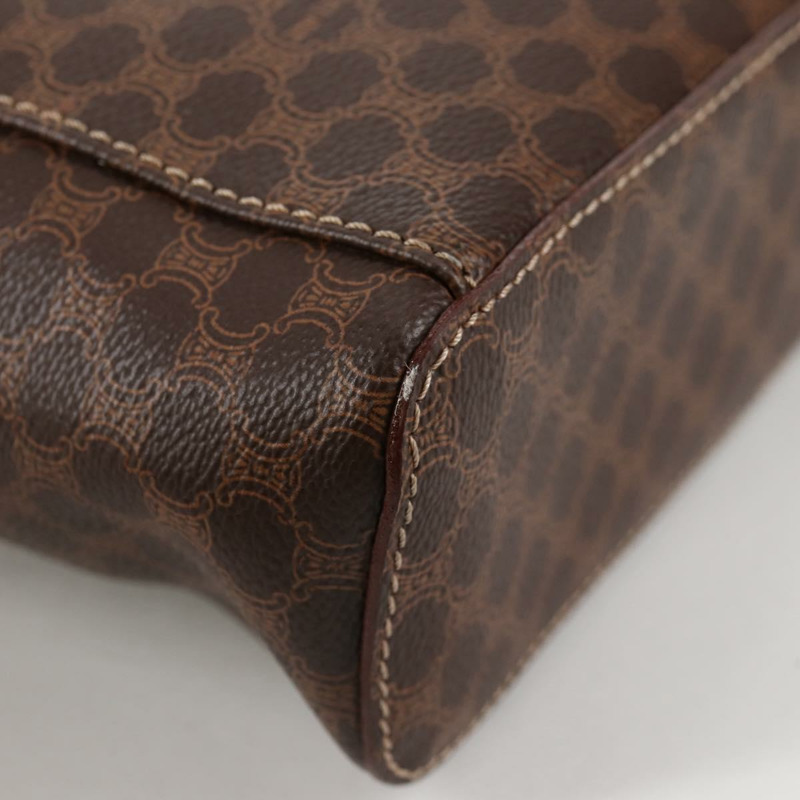 【日本直送】CELINE Macadam帆布化妝包 PVC皮革 棕色 金色 正品 yk18672V-15