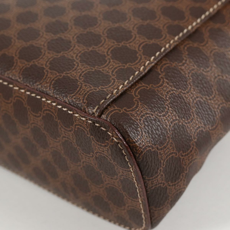 【日本直送】CELINE Macadam帆布化妝包 PVC皮革 棕色 金色 正品 yk18672V-16