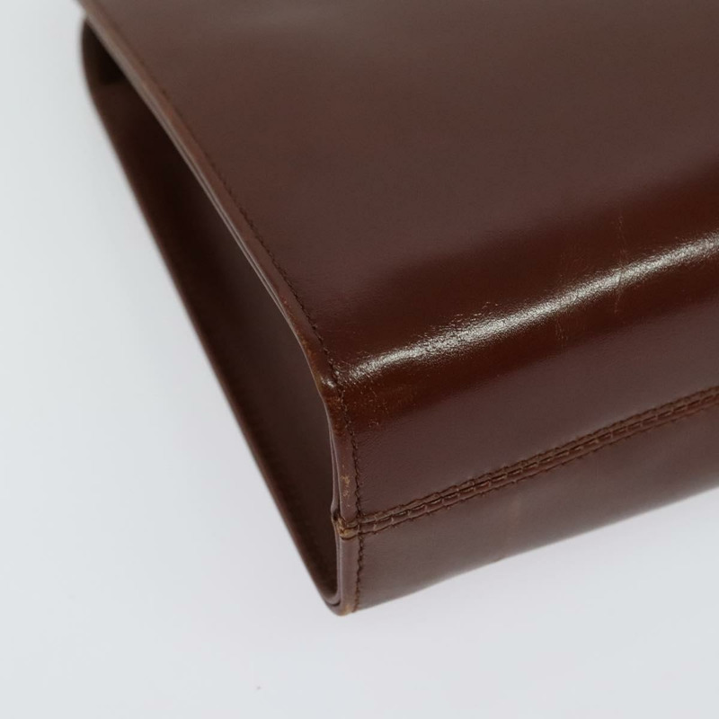 【日本直送】Salvatore Ferragamo Gancini 鏈條肩包，棕色皮革，金色，正品 yk19457-8