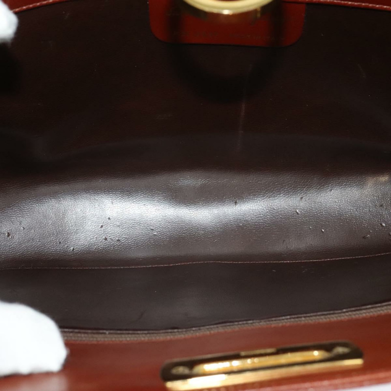 【日本直送】Salvatore Ferragamo Gancini 鏈條肩包，棕色皮革，金色，正品 yk19457-9