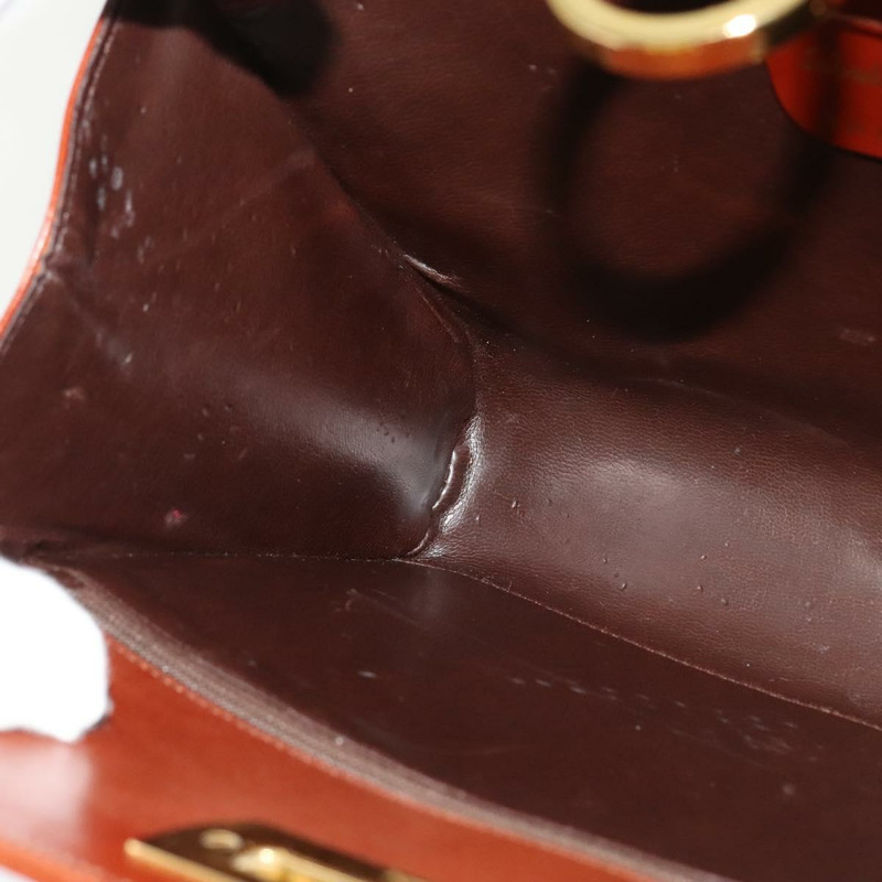 【日本直送】Salvatore Ferragamo Gancini 鏈條肩包，棕色皮革，金色，正品 yk19457-18