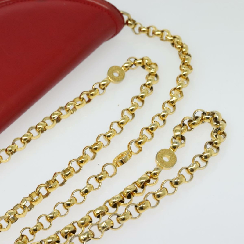 【日本直送】蒂芙尼 (TIFFANY&Co.) 鏈條肩背包,皮革材質,紅色,金色,正品編號 142218-6