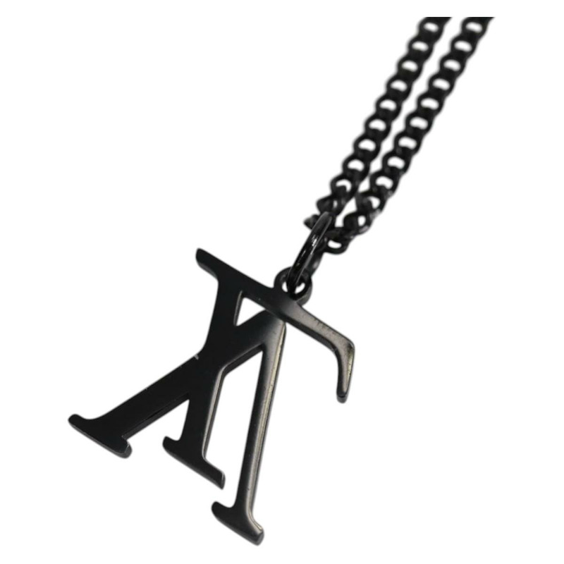 【日本直送】路易威登 (LOUIS VUITTON) Collier LV Upside Down 項鍊,金屬材質,黑色,貨號 M62683,LV 正品編號 141197M-2