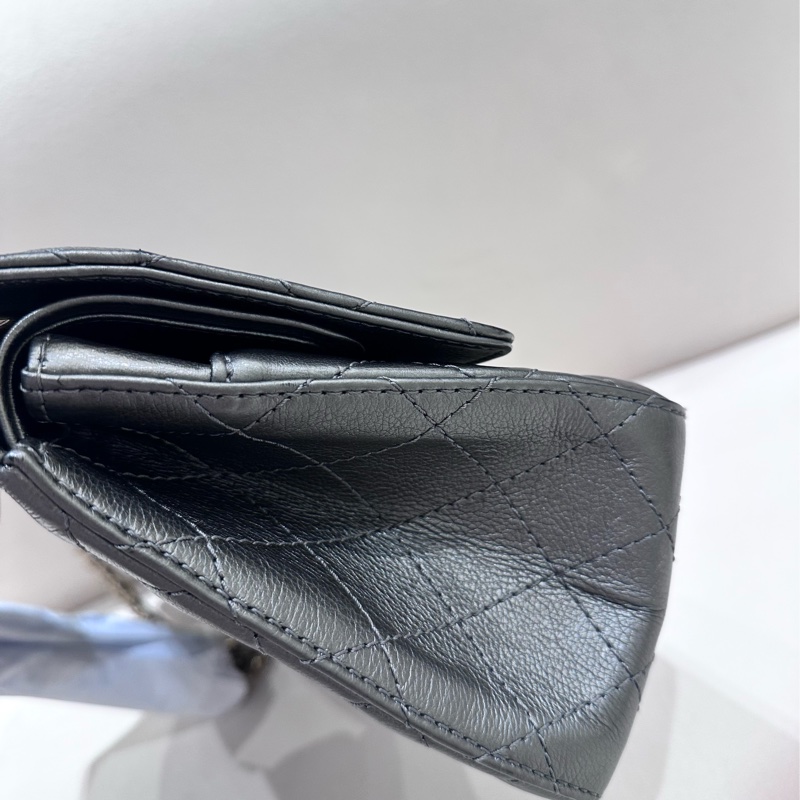 【全套有票🩵】 Chanel 2.55 銀灰色 中號 鏈條單肩斜挎-1