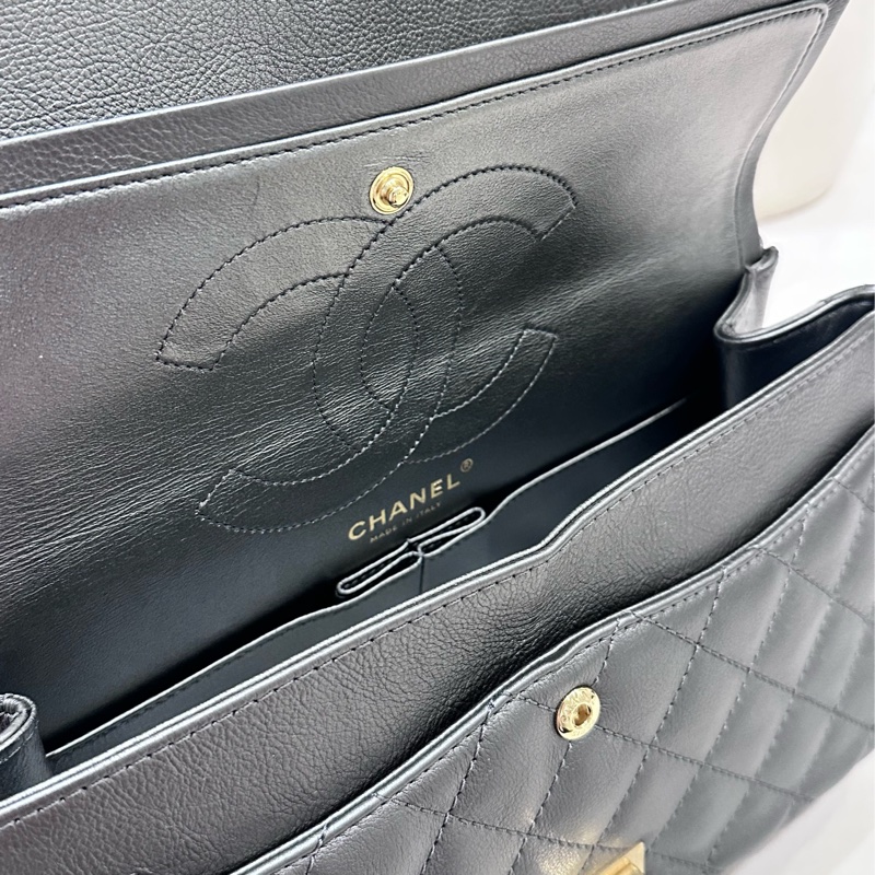 【全套有票🩵】 Chanel 2.55 銀灰色 中號 鏈條單肩斜挎-5