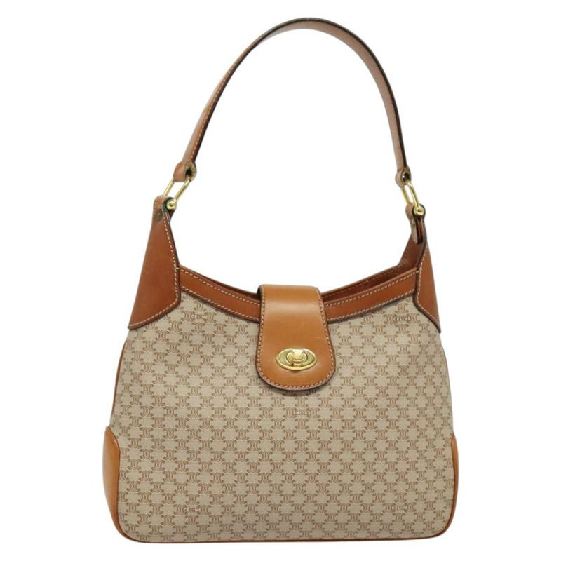 【日本直送】CELINE Macadam帆布肩背包 PVC 米色 金色 正品 ep10790-0