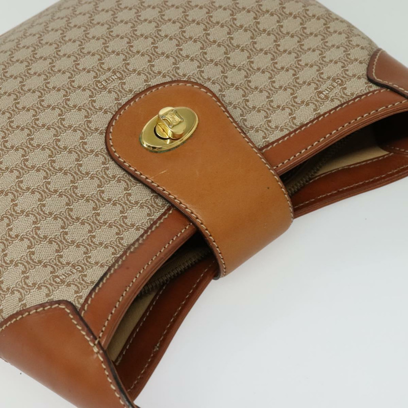 【日本直送】CELINE Macadam帆布肩背包 PVC 米色 金色 正品 ep10790-5