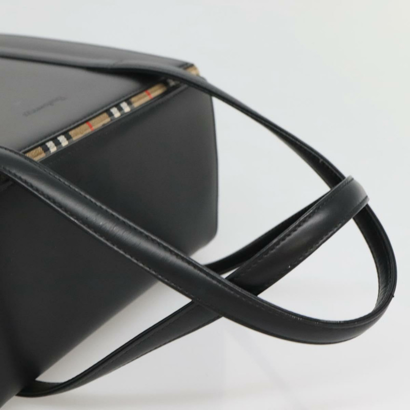 【日本直送】Burberrys 手提包 皮革 黑色 銀色 正品 ep10754-6