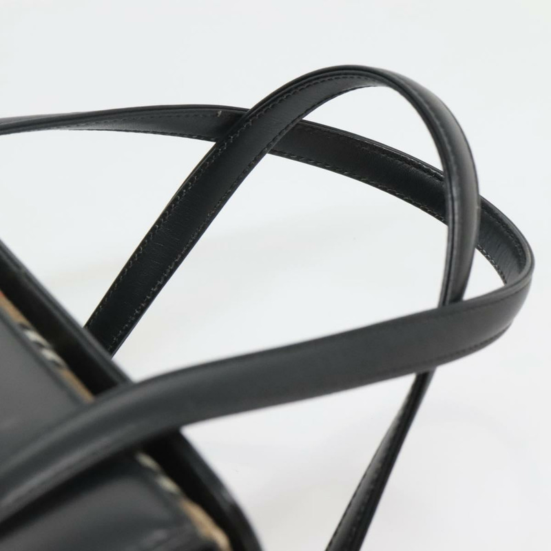 【日本直送】Burberrys 手提包 皮革 黑色 銀色 正品 ep10754-7