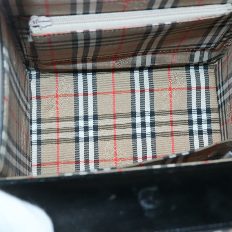 【日本直送】Burberrys 手提包 皮革 黑色 銀色 正品 ep10754-10