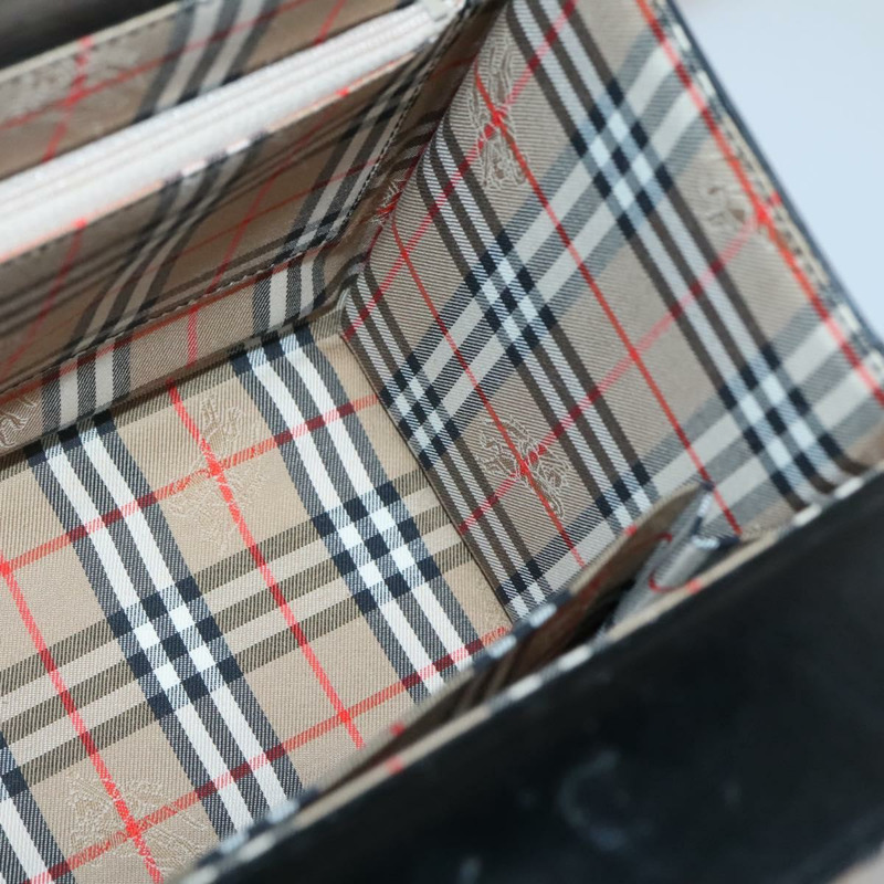 【日本直送】Burberrys 手提包 皮革 黑色 銀色 正品 ep10754-17