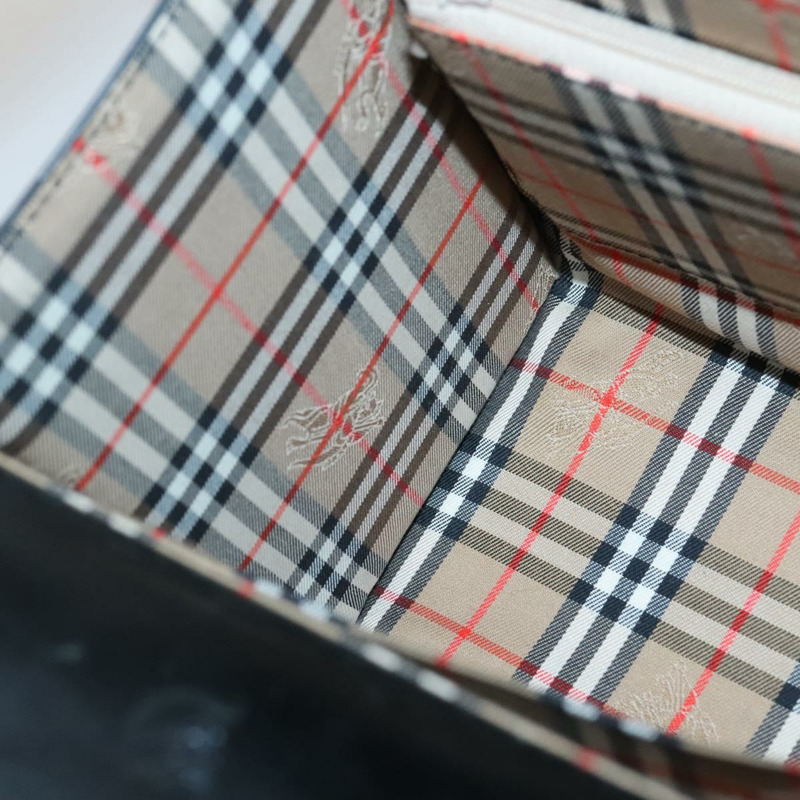 【日本直送】Burberrys 手提包 皮革 黑色 銀色 正品 ep10754-18